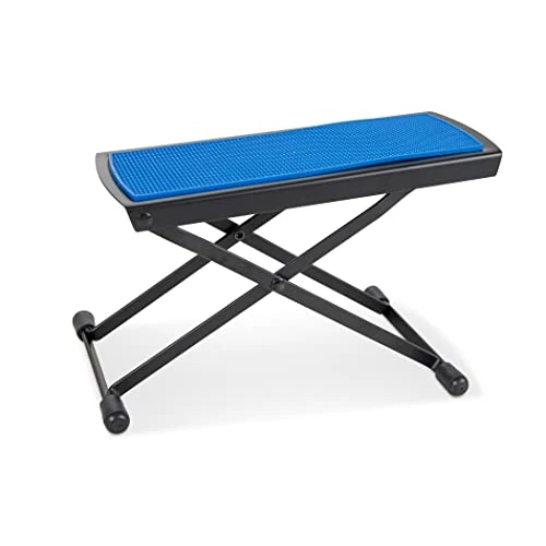 GEWA Poggiapiedi in metallo (supporto per chitarra) regolabile, compatto e robusto, blu