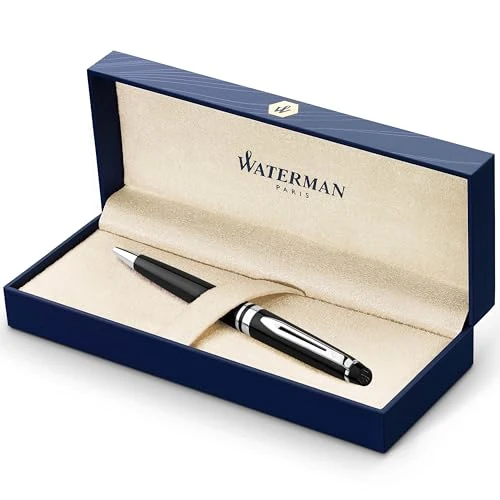 Zeitlich begrenztes Angebot: Waterman Expert Kugelschreiber | Hochglänzend Schwarz mit Chromzierteile | Mittlere Spitze | Blaue Tinte | Geschenkbox von 89.75 € auf 76.19 € (15% Rabatt)