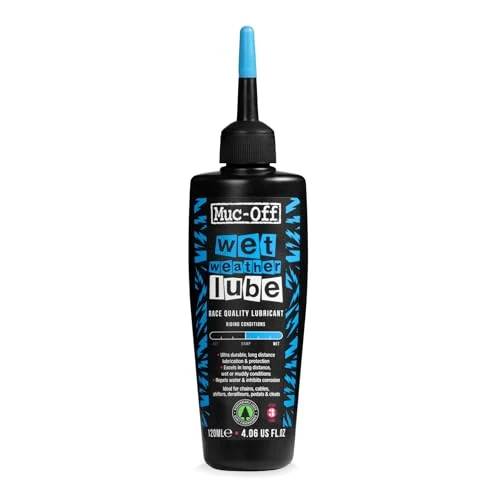 Limited-time offer: Muc-Off Wet Chain Lube - Ultra Durable Biodegradable Bike Chain Oil - Repels Water for Wet and Muddy Rides - Silky Shifting for MTB, Road & Cyclocross - 120ml from 11.99 £ to 11.99 £ (save 0.00%)