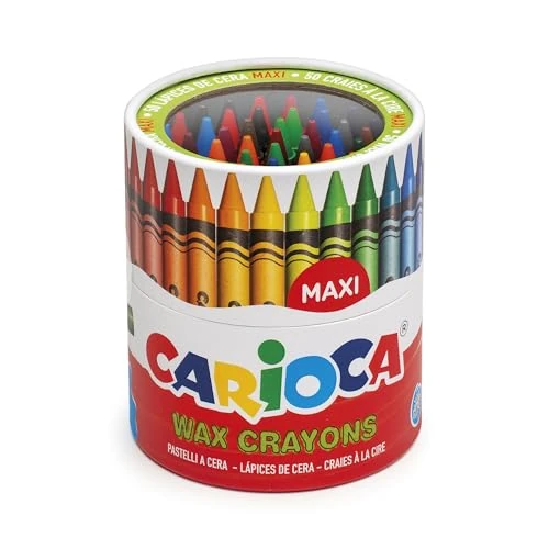 Limited-time offer: CARIOCA Maxi Wax Crayons - Soft and Smooth, Bright and Washable Colors, High Coverage, 12mm Tip, Easy to Sharpen (Box of 50 Maxi Wax Crayons) from 10.70 £ to 10.70 £ (save 0.00%)