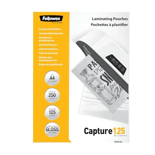 Offre limitée : Pochettes de plastification Fellowes au format A4, 125 microns, Pack de 250 Feuilles à plastifier, Finition Brillante et de Haute Qualité, Idéal pour photos, affiches et certificat de 48.99 € à 47.52 € (3% de remise)