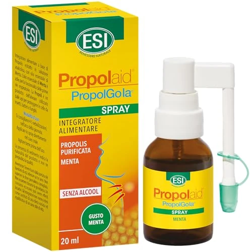 Offerta a tempo: ESI - Propolaid Spray Gola alla Menta, Integratore Alimentare con Propolis, Favorisce il Benessere del Cavo Orale e delle Vie Respiratorie, Senza Glutine, Alcool e Vegetariano, 20 ml - 36% da 9.90 € a 6.36 €