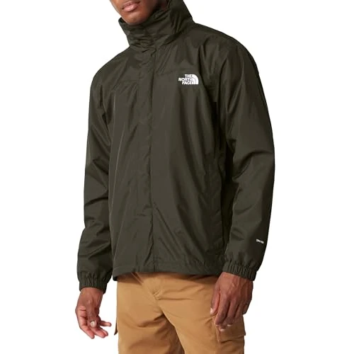 The North Face - Men's Resolve Jacket Shell - Breathable, Waterproof Hiking & Camping Jacket & Windbreaker with Adjustable Hood - New Taupe Green, M