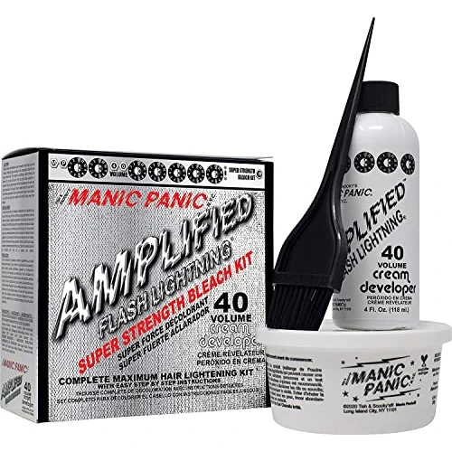 Manic Panic Flash Lightning Bleaching Kit, verwijdert natuurlijke tinten en maakt het haar lichter, complete Hair Lightning Kit - 40 Volume Cream Developers