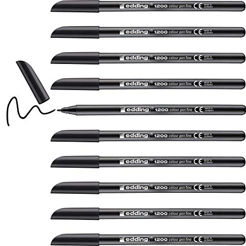 Offre limitée : edding 1200 Feutre de coloriage pointe fine - noir - 10 stylos - pointe ronde 1 mm - stylo pour ecriture, dessin, coloriage de 13.16 € à 13.16 € (0.00% de remise)