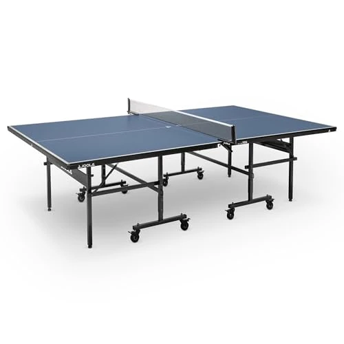 JOOLA Binnen 15 tafeltennistafel, binnen, professionele MDF-tafeltennistafel voor binnen met snelklem, pingpongnet en paalset, 10 minuten eenvoudige montage, tafeltennistafel met afspeelmodus voor één