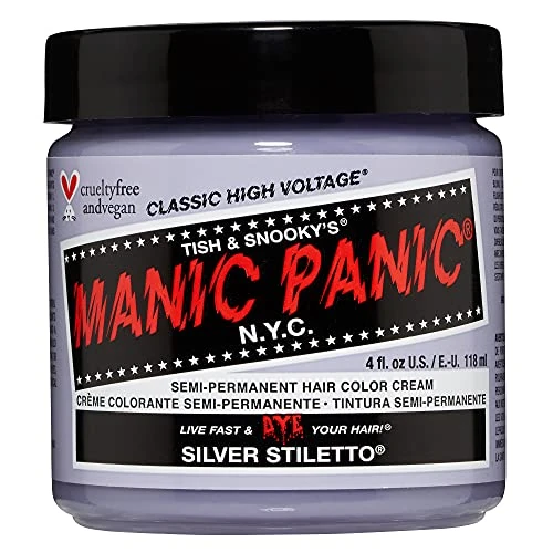 Offerta a tempo: Manic Panic - Colorazione Per Capelli Semi Permanente Silver Stiletto Classic Creme Vegan Cruelty Free Silver 118ml - 12% da 17.50 € a 15.35 €