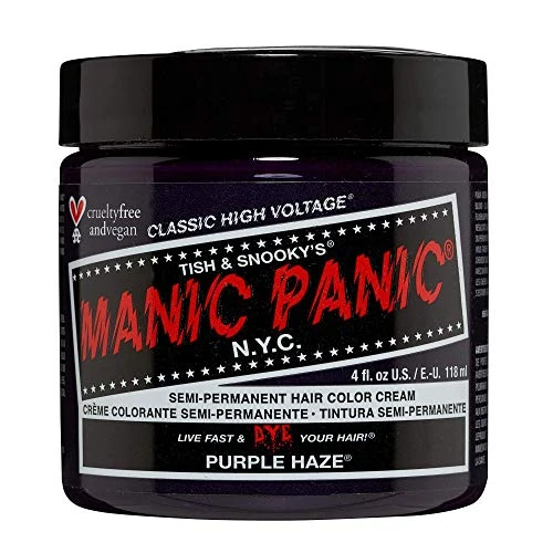 Limited offer: MANIC PANIC Classic Purple Haze Semi Permanent Hair Color - Warm Dark Purple Hair Dye for Women & Men That Lasts 4-6 Weeks - Vegan, Ammonia & Cruelty-Free - Create & Mix Custom Shades (4oz) from 16.99 EUR to 13.49 EUR (save 21%)