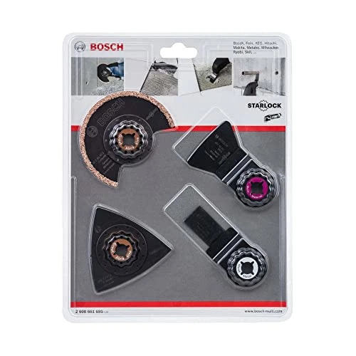 Offre limitée : Bosch Accessories Jeu de 4 pces pour carrelage (mortier et colle à carrelage, Starlock, accessoires pour outils multifonctions) Gris de 50.85 € à 48.14 € (5% de remise)