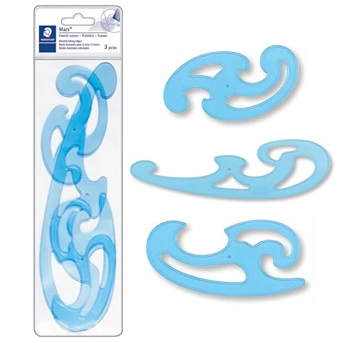 Limited-time offer: STAEDTLER 571 40 WP Mars French Curve Drawing Template Set (Pack of 3 Assorted Sizes & Shapes) from 9.96 GBP to 6.19 GBP (save 38%)