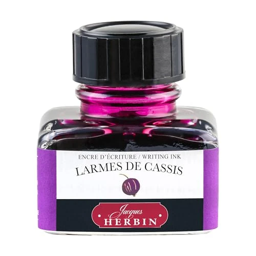 Tijdelijke aanbieding: Jacques Herbin 13078T - Een flesje schrijfinkt 30 ml voor vulpennen en rollerpens, Larme de cassis - Gemaakt in Frankrijk van 19.12 € naar 15.29 € (20% korting)