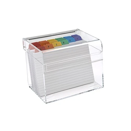 Zeitlich begrenztes Angebot: Osco AIBOX-R Karteikasten aus klarem Acryl einschließlich farbiger Registerreiter von A bis Z und 100 Karteikarten, 6 x 4 Zoll von 26.17 € auf 26.17 € (0.00% Rabatt)