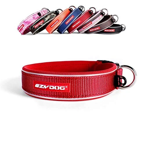Zeitlich begrenztes Angebot: EzyDog Hundehalsband für Große, Mittelgroße, Mittlere & Kleine Hunde - Halsband Hund Neopren Gepolstert, Wasserfest, Reflektierend (M, Rot) von 23.95 € auf 23.95 € (0.00% Rabatt)