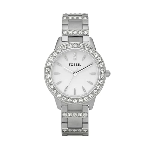 Limited-time offer: FOSSIL Ladies Dress Watch Es2362 with White Dial, Stone Encrusted Topring and Bracelet from 89.99 £ to 35.20 £ (save 61%)