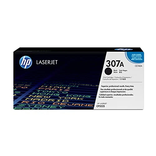 HP CE740A 307A Original LaserJet Toner Cartridge, Black, Single Pack