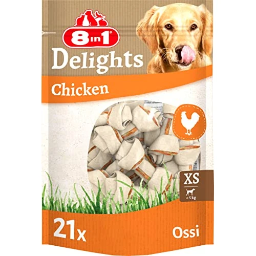 Tijdelijke aanbieding: 8In1 Delights Chicken Kauwbot Xs, Gezonde Koekjes Voor Zeer Kleine Honden, 21 Stuks (252 G) van 12.89 € naar 12.89 € (0.00% korting)