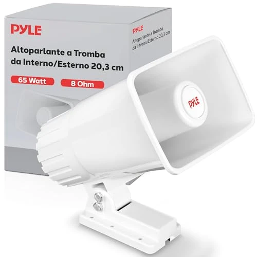 Limited-time offer: Pyle Indoor / Outdoor PA Horn Speaker - 8” Portable PA Speaker with 8 Ohms Impedance & 65 Watts Peak Power, Mounting Bracket & Hardware Included from $27.99 to $23.99 (save 14%)