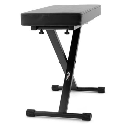 Offerta a tempo: TIGER PST7-BK Panca per tastiera - Sgabello per pianoforte – Sedile regolabili in altezza e pieghevoli con struttura a X - 10% da 55.99 € a 50.39 €
