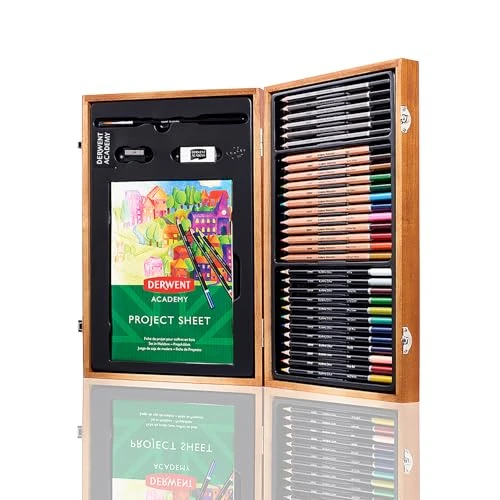 Oferta limitada: Derwent 2300147 - Set de Regalo en Caja de Madera Derwent Academy, Kit Completo con 30 Lápices de Colores, Pastel y Otros Accesorios, Ideal para Sketching, Colouring y Watercolour de 31.98 € a 28.48 € (ahorro 11%)