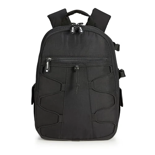 Offerta a tempo: Amazon Basics Zaino per Fotocamera di Grande Capacità con Imbottitura Interna per Reflex e Accessori, Impermeabile e Antiurti, 30 x 15 x 37 cm, Monocolore, Nero - 14% da 37.99 € a 32.58 €
