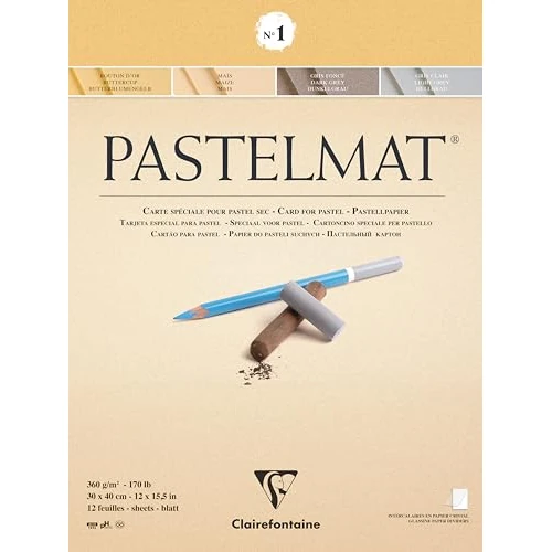 Offerta a tempo: Clairefontaine 96018C Blocco Pastelmat n°1 12 fogli 30x40cm 360g 4 colori - 0.00% da 37.85 € a 37.85 €