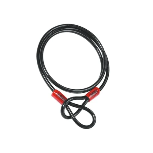 Linka ABUS Cobra 10 loop - linka stalowa pokryta tworzywem sztucznym - zabezpieczenie akcesoriów rowerowych i motocyklowych - długość 2,2 metra, grubość 10 mm, czarna