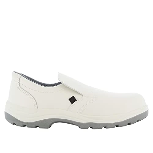 SAFETY JOGGER Zueco Steel Toe Safety S2 - X0500 - Zapato de Trabajo Profesional para Hombre o Mujer en Piel, sin Cordones, Ideal para la Cocina o la Industria alimentaria, Blanco, 38 EU
