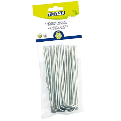 Limited offer: TENAX 15 cm (20 Pieces) Metal U-Shaped Nails for Ground Anchor for Weed Protection and Crop Screens, Garden Pegs and Garden Pegs for Fixing Nets and Tarps from 4.27 USD to 4.27 USD (save 0%)