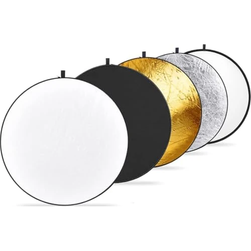 Limited-time offer: NEEWER 43 Inch/110 Centimeter Light Reflector Diffuser 5 in 1 Collapsible Multi Disc with Bag - Translucent, Silver, Gold, White, and Black for Studio Photography Lighting Outdoor from $31.99 to $31.99 (save 0.00%)