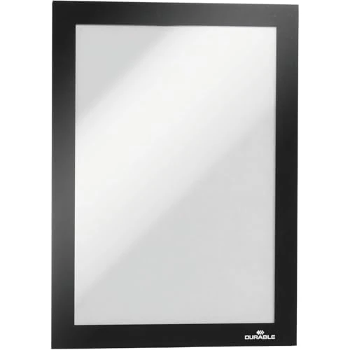 Durable DURAFRAME Self-Adhesive Magnetic Frame | A5 Format In Black | Pack of 2 Frames | Document Frame for Professional Internal Signage