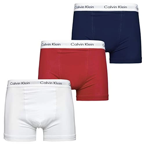 Oferta limitada: Calvin Klein 3p Trunk Bóxer, White/Red Ginger/Pyro Blue, S (Pack de 3) para Hombre de 42.90 € a 30.25 € (ahorro 29%)