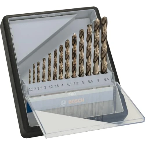 Beperkte aanbieding: Bosch 13x PRO Stainless Steel HSS-Co spiraalboorset (voor Staal, Roestvrij staal, Ø 1,5, 2,0, 2,5, 3,0, 3,2, 3,5, 4,0, 4,5, 4,8, 5,0, 5,5, 6,0, 6,5 mm, Professional Accessoires Boor-/schroefmachines) van 21.04 EUR naar 21.04 EUR (besparing 0%)