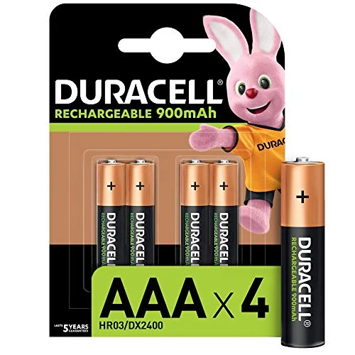 Tijdelijke aanbieding: Duracell Oplaadbare AAA-batterijen (4 stuks), 900 mAh NiMH, vooraf opgeladen, onze oplaadbare batterij met de langste levensduur, met een plastic vrije en 100% recyclebare verpakking van 12.37 € naar 12.37 € (0.00% korting)