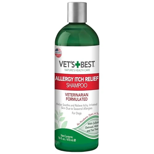 Limited offer: Vet's Best Allergy Itch Relief Dog Shampoo, Oatmeal Dog Shampoo for Itchy Skin, Cleans and Relieves Discomfort from Seasonal Allergies, Anti Itch Dog Shampoo, 16 Oz from 16.49 EUR to 9.19 EUR (save 44%)