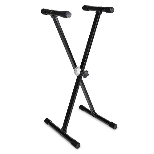 Offerta a tempo: GEWA Supporto per Tastiera KS-10B - Baby Gear System - Singolo - Tubo d'acciaio - Pieghevole - Altezza 55-80 cm - Altezza e larghezza regolabili - Portata fino a 25 kg - Peso 2,8 kg - Nero - 0.00% da 30.00 € a 30.00 €