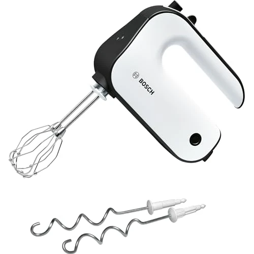 Offerta a tempo: Bosch Sbattitore Elettrico MFQ4020, 450 W, 5 Velocità e Turbo, Leggero, Impugnatura Comoda, Fruste Incluse, Ganci per Impastare in Acciaio Inox Inclusi, Pulsante di Esplusione, Bianco, Antracite - 55% da 64.90 € a 29.00 €