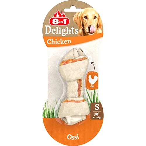 Offerta a tempo: 8in1 Delights Chicken Bone S - Osso da masticare sano per cani di piccola taglia, carne di pollo di alta qualità avvolta in pelle di manzo, 1 pezzo - 0.00% da 4.10 € a 4.10 €