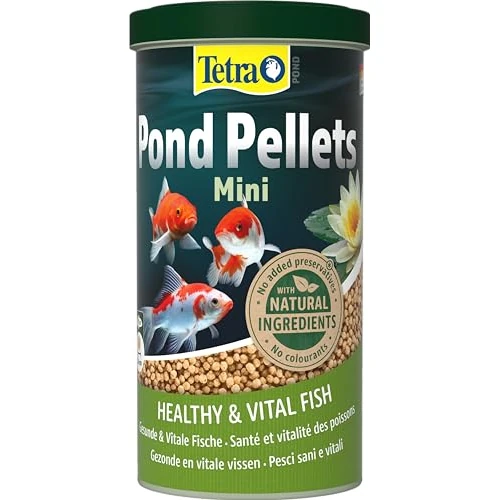 Zeitlich begrenztes Angebot: Tetra Pond Pellets Mini - Fischfutter für kleine und Junge Teichfische, unterstützt gesunde Fische und klares Wasser im Teich, 1 L Dose von 4.99 € auf 4.99 € (0.00% Rabatt)