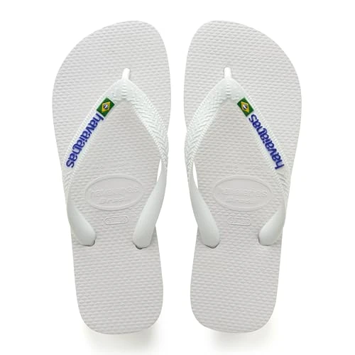Limited offer: White Men's Brasil Logo Slippers by HAVAIANAS from 58.00 EUR to 58.00 EUR (save 0%)
