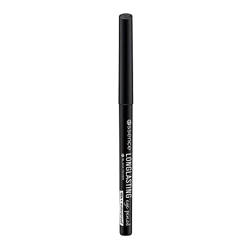essence LONG-LASTING eye pencil, Nr. 01, Schwarz, langanhaltend, definierend, vegan, wasserfest, ohne Mikroplastikpartikel, Nanopartikel frei, 1er Pack (0.28g)