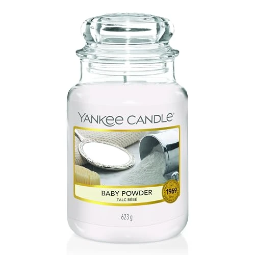Yankee Candle świeca zapachowa w słoiku (duża), Baby Powder, czas palenia do 150 godzin