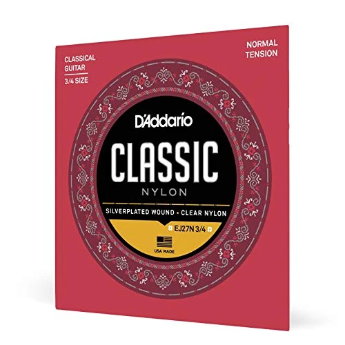 Offerta a tempo: D'Addario Corde Per Chitarra - Corde Per Chitarra Classica In Nylon - Corde Per Chitarra Classica - Nylon Trasparente Per Studenti - Normal Tension, 3/4-1-Pack - 0.00% da 9.70 € a 9.70 €