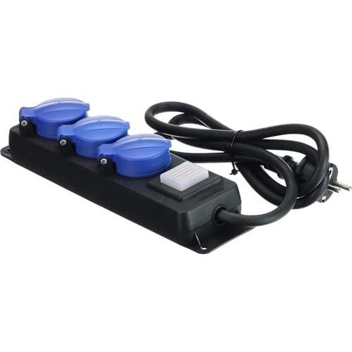 Oferta limitada: as - Schwabe regleta de enchufes Industrial con 3 Tomas - Enchufe múltiple de 1,5 m H07RN-F 3G1,5 - con Tapas Protectoras - fijación Mural - Interruptor Iluminado - Resistente a Salpicaduras, 38603 de 13.43 EUR a 13.43 EUR (ahorro 16%)