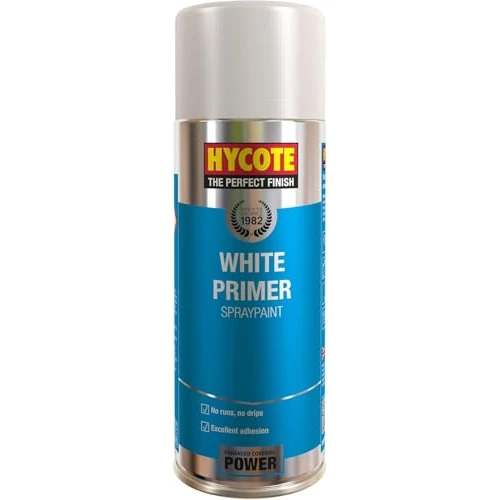 Hycote Sneldrogende spuitbus spuitverf voor auto's, witte primer, 400 ml