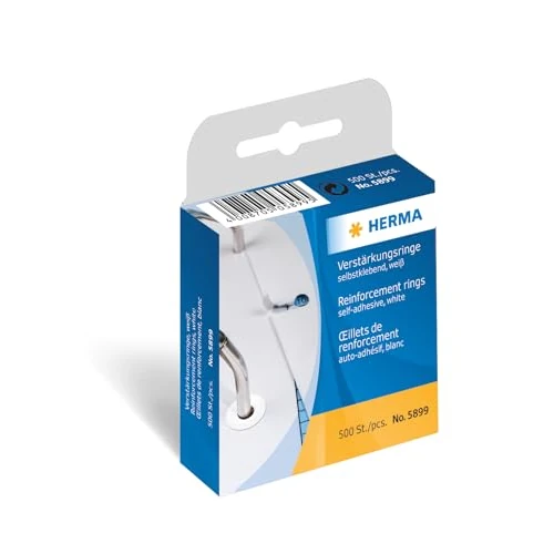 Offerta a tempo: HERMA 5899 Anelli di rinforzo per fori trasparenti, 500 etichette, Ø 12 mm, confezione dispenser, adesivi rinforzati per fori adesivi - 0.00% da 6.99 € a 6.99 €