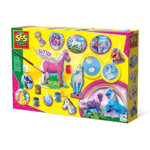 Figuren gieten en schilderen SES paarden (01155), Pink