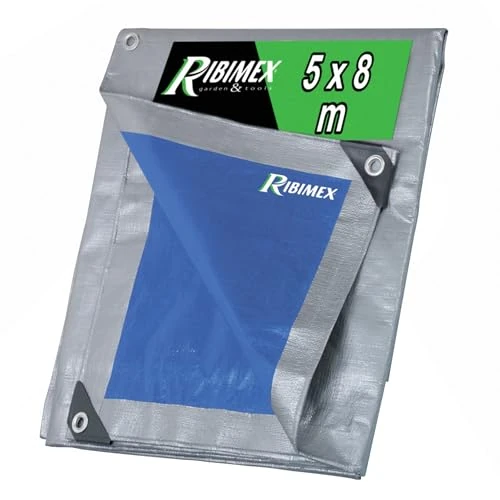 Zeitlich begrenztes Angebot: Ribimex wasserdichte Abdeckplane PRO 5x8 m aus Polyethylen mit Aluminiumösen alle 50 cm, verstärkten Ecken und Säumen, 250 g/m², ideal für den dauerhaften Wetterschutz im Außenbereich – PRB25005X08 von 56.93 € auf 54.65 € (4% 