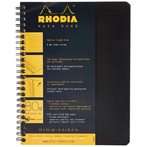 Offerta a tempo: RHODIA 193469C - Quaderno a spirale (rilegatura integrale) 80g/m² 160 pag - 42% da 9.61 € a 5.59 €