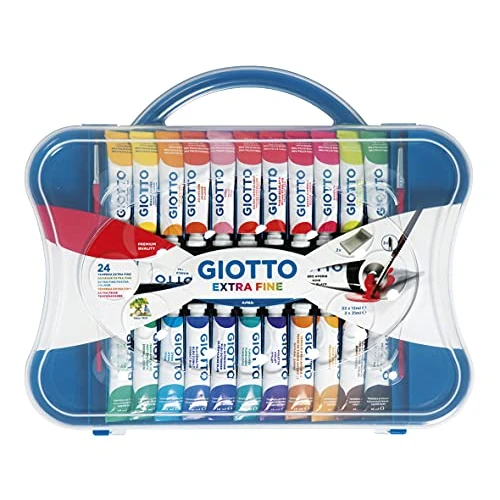 Offerta a tempo: GIOTTO Tempera - Valigetta Da 24 Tubetti Di Tempera Ultrafine Concentrata + 2 Pennelli, 12 ml, Con Tavolozza Estraibile - 33% da 30.40 € a 20.50 €