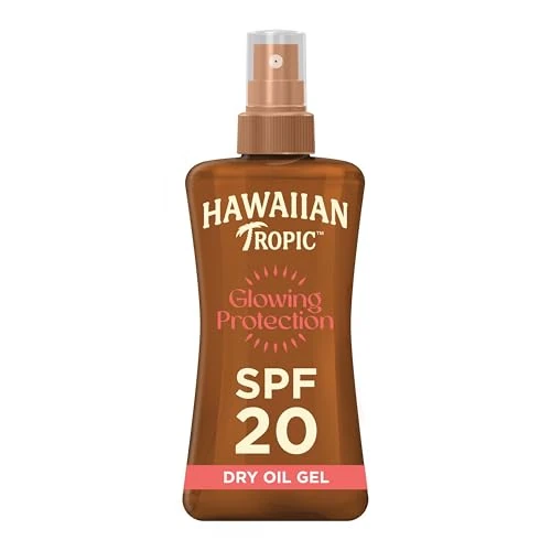 Offerta a tempo: Olio Secco Spray Protettivo Illuminante di Hawaiian Tropic, Spray Resistente all'Acqua con Protezione Solare SPF 20 UVA e UVB, Lozione Solare dal Profumo Tropicale, con Olio di Cocco, 200 ml - 41% da 12.49 € a 7.36 €